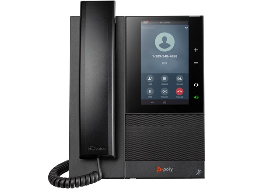 HP/ Poly 82Z78AA, CCX 500 Business Media VoiP Phone with Open SIP, PoE Enabled, 24 Lines, 5" TouchScreen LCD, HD Voice, 2xGbE Ports, Speaker, USB, Wired, 1 Year Warranty (No Power Supply)