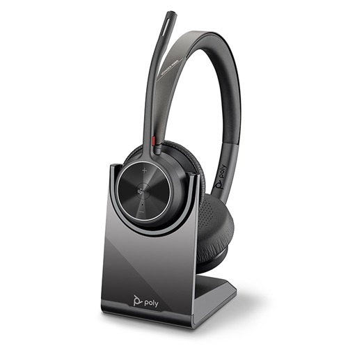 HP/Poly 77Z00AA, Voyager 4320 MS, Bluetooth Stereo Headset, Charging Stand, BT700 Dongle, USB-A, Black, 2 Year Warranty