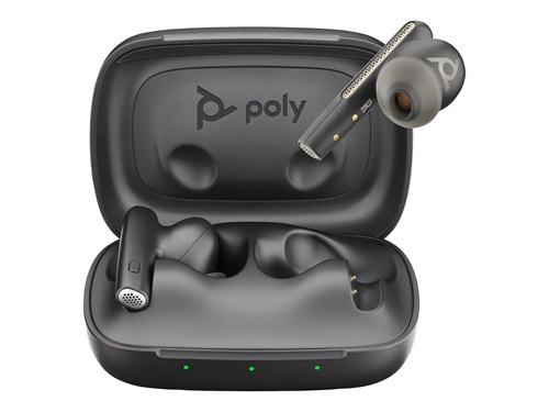 HP/Poly 7Y8H4AA, Voyager Free 60 UC, Bluetooth Stereo Earbuds, Basic Charge Case, BT700 Dongle, USB-C, Active Noise Cancelling (ANC), Black, 2 Year Warranty
