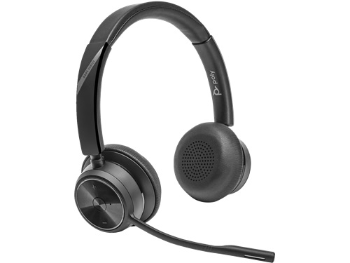 HP/Poly 8L560AA, Savi 7420 Office UC, Bluetooth Stereo Headset, Charging Stand, USB-A, Black, 2 Year Warranty (Works with Deskphone and PC)