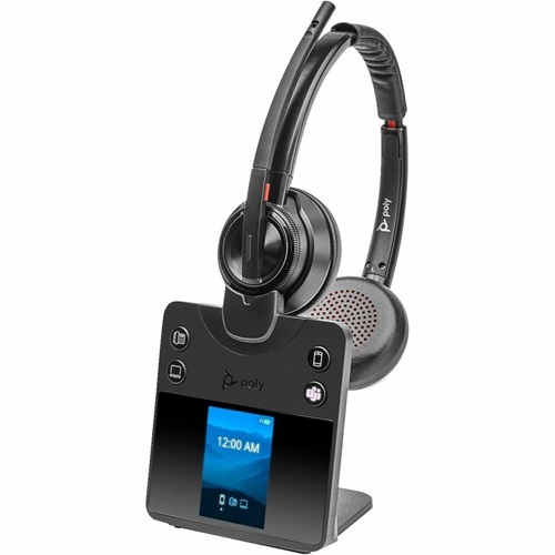 HP/Poly 8L5B3AA, Savi 8420 Office MS, Bluetooth Stereo Headset, Charging Stand, USB-A, Active Noise Cancelling (ANC), Black, 2 Year Warranty (Works with Deskphone, Mobile and PC)