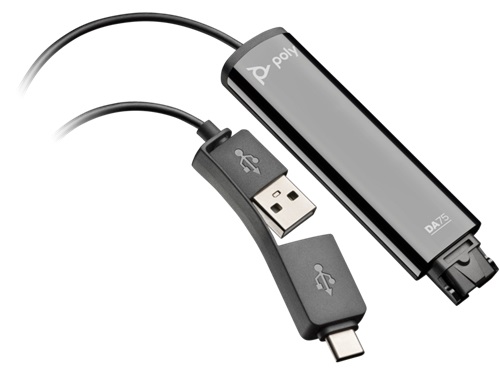 HP/Poly 786C6AA, DA75 QD to USB-A & C Smart Digital Adapter Cable