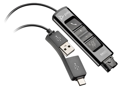 HP/Poly 786C7AA, DA85 QD to USB-A & C Smart Digital Adapter Cable W Call Controls
