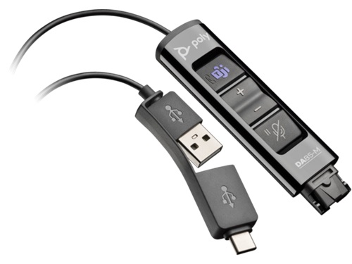 HP/Poly 786C8AA, DA85-MS QD to USB-A & C Smart Digital Adapter Cable with Call Controls, 1 Year Warranty