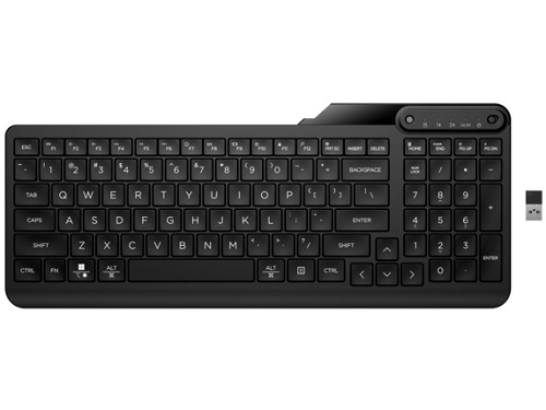 HP 7N7B9UT, 475 Dual-Mode Wireless Keyboard, Bluetooth, USB-A, Black, 1 Year Warranty