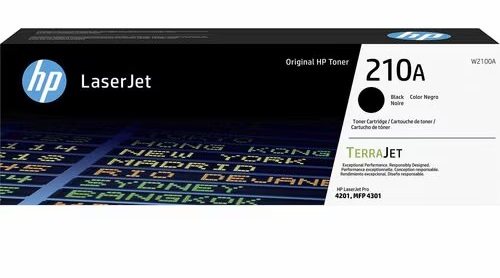 HP W2100A, 210A, Black Original LaserJet Toner Cartridge, Up to 2000 Yield
