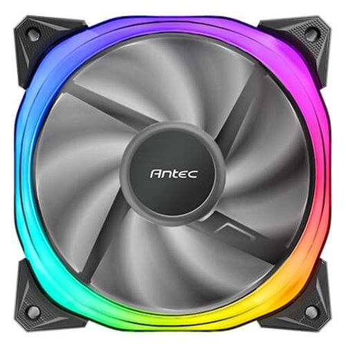 Antec Fusion 120mm ARGB,  PWM HB Fan, Airflow 57.93 CFM, Air Pressure 2.11, Noise Level 31.21. Woven Cable, PMW Daisy Chain design, 3 Year Warranty