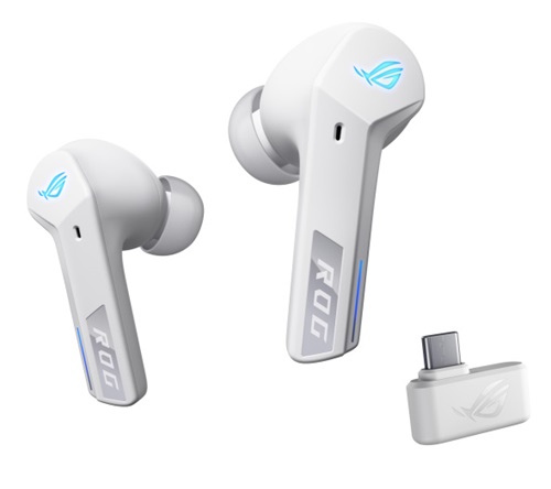 Asus ROG CETRA TRUE WIRELESS SPEEDNOVA WHITE, Dual-Mode, Bone-Conduction AI Microphones, Up to 46-hour battery life, Hybrid Multipoint