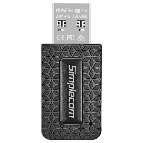SIMPLECOM NW608V2, WiFi 5 AC1300 Dual-Band USB 3.0 Wireless Adapter