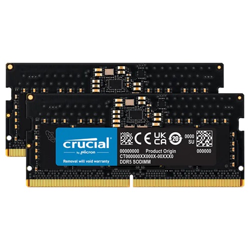 *Limits Apply, contact your AM* Crucial CT2K16G48C40S5, 32GB (2x16GB) DDR5 SODIMM 4800MHz C40 1.1V Notebook Laptop Memory, 1 Year Warranty