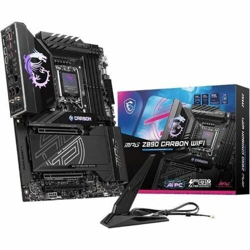 MSI MPG Z890 CARBON WIFI, ATX, Intel LGA 1851, 4xDDR5, 5xM.2, 4xSATA 6Gb/s, RAID. 3xPCIe, 1xHDMI, 2xDP, GbE LAN, Wi-Fi 7+Bluetooth, 2xUSB-C, 10xUSB3.2, 3 Year Warranty
