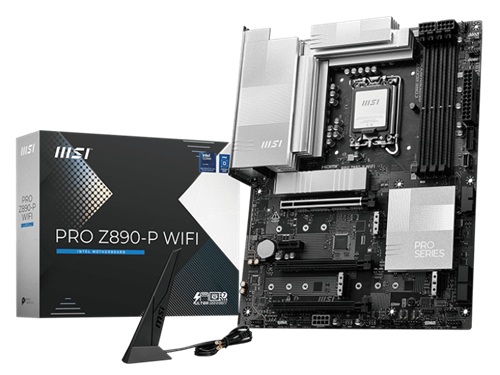 MSI PRO Z890-P WIFI, ATX, Intel LGA 1851, 4xDDR5, 4xM.2, 4xSATA 6Gb/s, RAID, 4xPCIe, 1xHDMI, 1xDP, 1xTB4(Alt DP), 5Gbps LAN, Wi-Fi 7+Bluetooth, 1xUSB-C, 4xUSB2.0, 2xUSB3.2