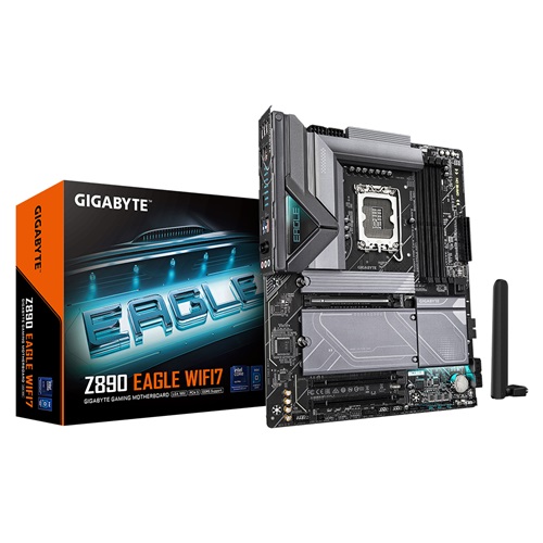 Gigabyte Z890 EAGLE WIFI7 MB, ATX, Intel LGA 1851, 4xDDR5, 4xM.2, 4xSATA 6Gb/s, RAID, 3xPCIe, 1xDP, GbE LAN, Wireless AX+Bluetooth, 1xUSB-C, 4xUSB2.0, 5XUSB3.2, 3 Year Warranty