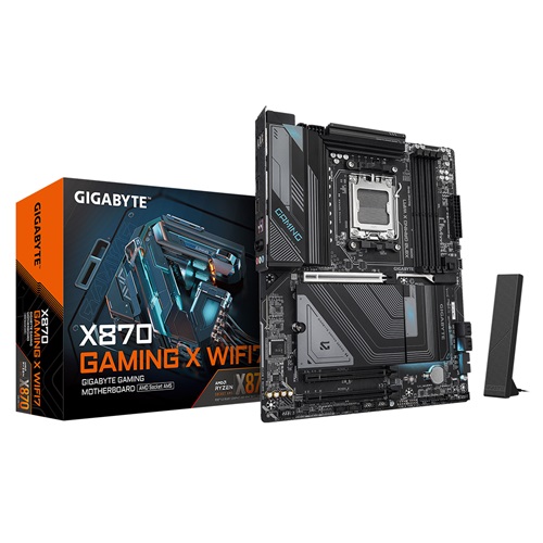 Gigabyte X870 GAMING X WIFI7, ATX, AMD AM5, 4xDDR5, 3xM.2, 4xSATA 6Gb/s, RAID, 3xPCIe, 1xHDMI, GbE LAN, Wi-Fi 7+Bluetooth, 2xUSB-C, 4xUSB3.2, 4xUSB2.0, 3 Year Warranty
