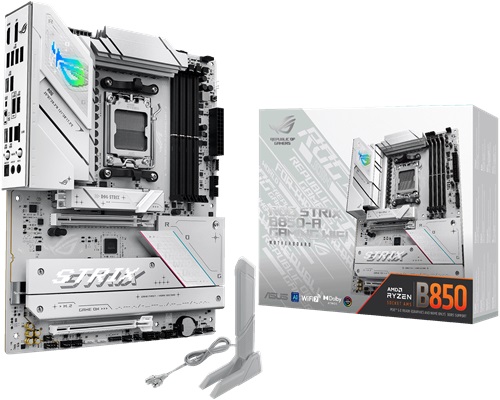 ASUS ROG STRIX B850-A GAMING WIFI, ATX, AMD AMD5, 4xDDR5, 4xM.2, 2xSATA 6Gbps, 2xPCIe, 1XHDMI, 1XDP, GbE LAN, WiFi 7+Bluetooth, 2xUSB-C, 6xUSB-A, 2xUSB2.0