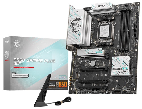 MSI B850 GAMING PLUS WIFI ATX, AMD AM5, 5G LAN, Wi-Fi 7+Bluetooth