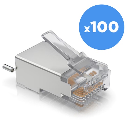 Ubiquiti UISP-CONNECTOR-SHD, Sheilded Cable RJ45 Connector, UISP Surge Protection Connector SHD, 100 Pack, 1Yearr Warranty