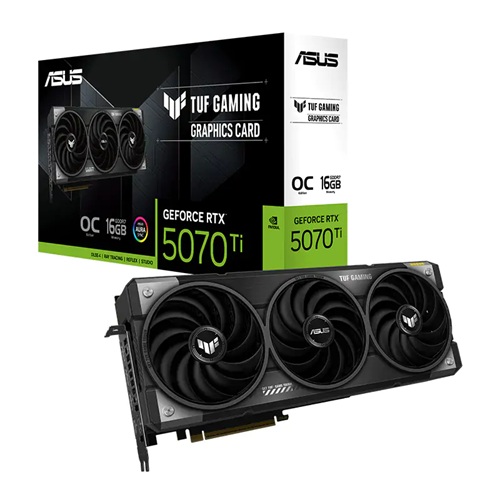 Asus TUF-RTX5070TI-O16G-GAMING, Nvidia GeForce RTX 5070 Ti OC, 16GB DDR7, Core Clock: 2610MHz, Cuda Core: 8960, 2xHDMI, 3xDP, PSU: 850W, PCIe 5.0