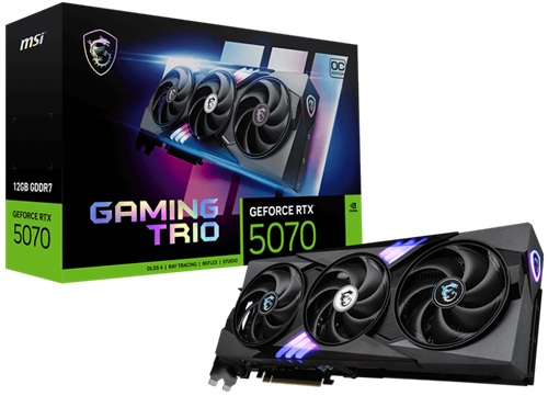 MSI GeForce RTX 5070 12G GAMING TRIO OC, Nvdia GeForce RTX 5070, 12GB GDDR7, Core Clock: 2625MHz, Cuda Core: 6144, 1xHDMI, 3xDP, PSU: 650W, PCIe5.0