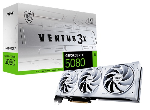 MSI Nvidia GEFORCE RTX 5080 16G VENTUS 3X OC, 16GB DDR7