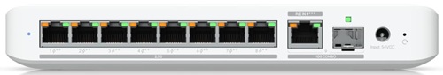 Ubiquiti USW-FLEX-2.5G-8, Flexible, 8-port 2.5 GbE Switch,10 GbE RJ45/SFP+ Combination Uplink Port, Powered With USB-C /PoE+ Adapter, 1 Year Warranty