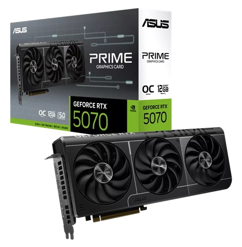 *Limit Apply Pls. Contact Your AM* Asus PRIME-RTX5070-O12G, NVIDIA GeForce RTX 5070 OC Edition, 12GB GDDR7, Core Clock: 2587MHz, Cuda Cores: 6144, 1xHDMI, 3xDP, PSU:750W, PCIe5.0, 3 Year Warranty