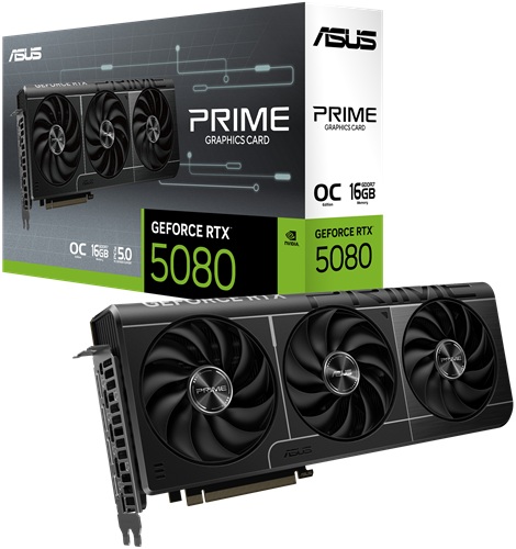 *Limit Apply Pls. Contact Your AM* Asus PRIME-RTX5080-O16G, Nvidia GeForce RTX 5080 OC Edition, 16GB GDDR7, Core Clock: 2685MHz, Cuda Core: 10752, 1xHDMI, 3xDP, PSU: 850W, PCIe5.0, 3 Year Warranty