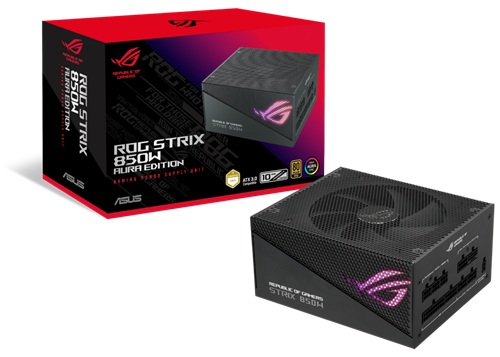 ASUS ROG-STRIX-850G-AURA-GAMING, 850W, 80 Plus Gold, Fully Modular, Fan: 135mm, Lambda A++ Certification, Aura Sync, 10 Year Warranty