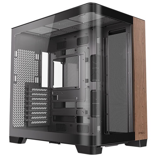 Antec C8 CURVE Wood, E-ATX, Tempered Glass, Drive Bays: 2x2.5", 1x3.5", Expansion Slot: 8, Motherboard Support: E-ATX, ATX, M-ATX, ITX, 360mm liquid Cooler, 2x USB3.0, Black, 2 Year Warranty