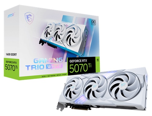 *Limit 1 Unit per Customer* MSi GeForce RTX 5070 Ti 16G GAMING TRIO OC WHITE, Nvidia GeForce RTX 5070 Ti, 16GB GDDR7, Core Clock: 2580MHz, Cuda Core: 8960, 1xHDMI, 3xDP, PSU: 750W, 3 Year Warranty