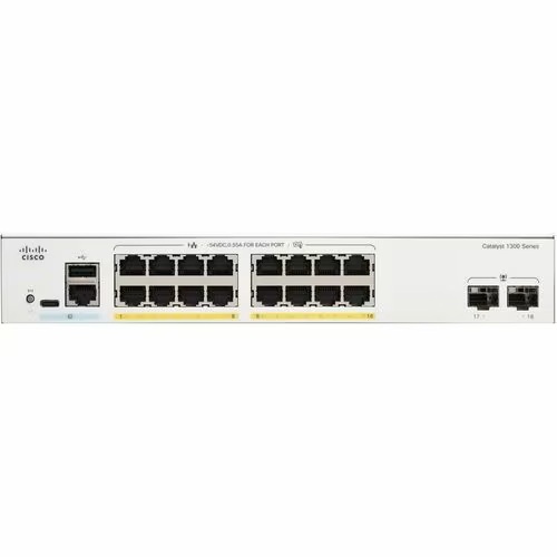 Cisco C1300-16P-2G, Catalyst 1300 16 port GE, PoE, 2x1G SFP, Limited Lifetime Warranty