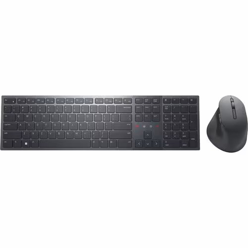 Dell 580-BBHS, KM900 Rechargeable Collaboration Keyboard and Mouse Combo US English, USB-C to USB-C for charging - Connectivity: 2.4GHz Wireless Receiver, Bluetooth 5.1, Graphite, 3 Year Warranty