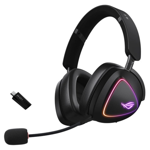 Asus ROG Delta II, Tri-Mode Wireless Gaming Headset with ROG SpeedNova 50 mm Titanium-Plated Diaphragm Drivers, Refined Wireless Sound Signature, 10 mm Super Wideband Boom Microphone