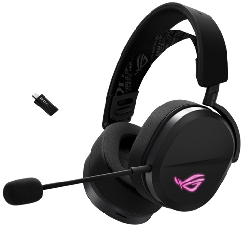 Asus ROG Pelta, Wireless Gaming Headset BT, ROG SpeedNova, 2.4GHz, USB-C, Lightweight 309g, 50mm ROG Titanium, Wideband Mic, 60HR Battery, For PC, Switch, PS5, Black