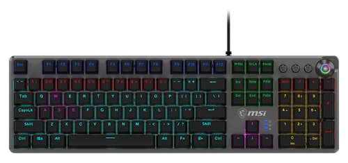 MSI FORGE GK310 RED US, GK310 Mechanical, Red Hot-swappable Linear Switches, 100% Full Size Layout, 1.8m USB-A 2.0 Cable Connectivity, 20 Mode RGB, 1 Year Warranty