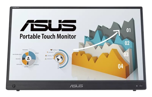 Asus MB16AMTR, 16", Portable Monitor, FHD IPS Touch ZenScreen, 1920x1080, 16:9, 5ms, 60Hz, 1xHDMI,  2xUSB-C (DP Alt Mode), 2xUSB-A, Speakers, 1/4" Tripod Socket, 7800mAh Battery, Height Adjustable, Tilt, 3 Year Warranty
