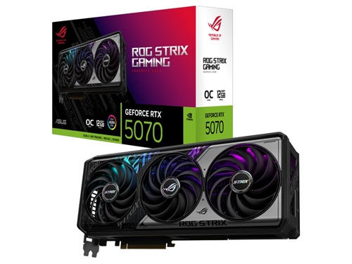Asus ROG-STRIX-RTX5070-O12G-GAMING, Nvidia GeForce RTX 5070, 12GB GDDR7, Core Clock: 2685MHz, Cuda Core: 6144, 2xHDMI, 3xDP, PSU: 750W, PCIe5.0