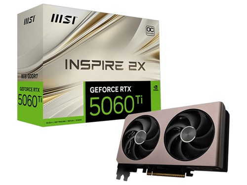 MSI G506T-8I2C, Nvidia GeForce RTX 5060 Ti 8G INSPIRE 2X OC, 8GB GDDR7, Core Clock: 2617MHz, Cuda Core: 4608, 1xHDMI, 3xDP, PSU: 600W, PCIe5.0