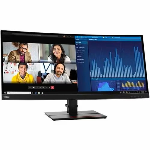 Lenovo 63F2RAR3AU, ThinkVision P34W-20, 34.1" WQHD Ultra-Wide Curved Monitor, 3440 x 1440, 21:9, 4ms, 2xHDMI, 2xDP, USB, Speakers, Webcam, VESA, Height Adjustable, Swivel, Tilt, 3 Year Warranty,