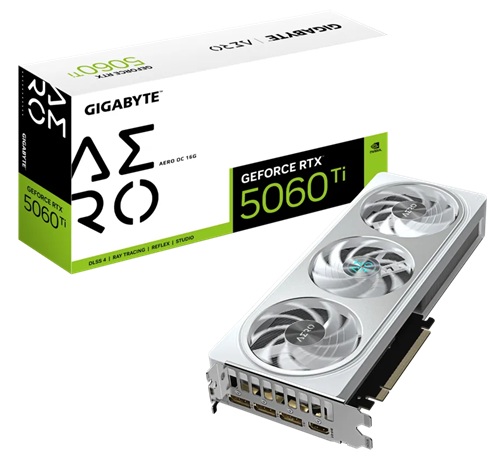 GIgabyte GV-N506TAERO OC-16GD, Nvidia GeForce RTX 5060 Ti AERO OC, 16GB GDDR7, Core Clock: 2647MHz, Cuda Core: TBD, 1xHDMI, 3xDP, PSU: 650W, PCIe5.0, 3 Year Warranty