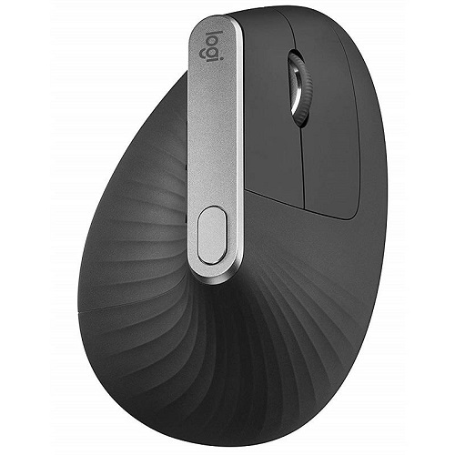 Logitech 910-005449, MX Vertical Advanced Ergonomic mouse, 2 Side Buttons, Wireless Range: 10m - 4x Customisable Buttons - USB-C Charging Cable, 1 Year