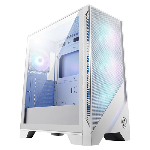 MSI MAG FORGE 320R AIRFLOW-WHITE, Mid-Tower, Tempered Glass, Drive Bays: 2x3.5"/2.5", 1x2.5", Expansion Slot: 7, Motherboard Support: ATX/Micro-ATX/Mini-ATX, Pre-Installed fan: 4x120mm, ARGB, White, 2 Year Warranty