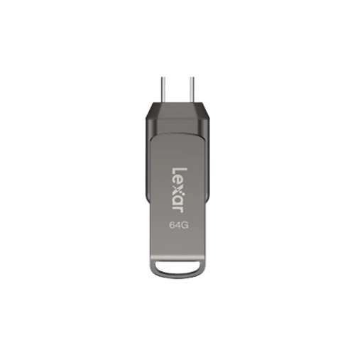 *Limits Apply, contact your AM* Lexar LJDD400064G-BNQNG, JumpDrive D400, Titanium,64GB, USB3.1 Type-A and Type-C, Read Speed: Up to 130MB/s, 5 Year Warranty