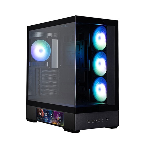 Zalman P40 DS BLACK, ATX, MID Tower, 9.1” LCD Display, Tempered Glass, Drive Bays: 2x2.5"/3.5", Expansion Slot: 7, Fan: 120mm, Motherboard Support: ATX, Micro-ATX, Mini-ITX, 1 Year Warranty