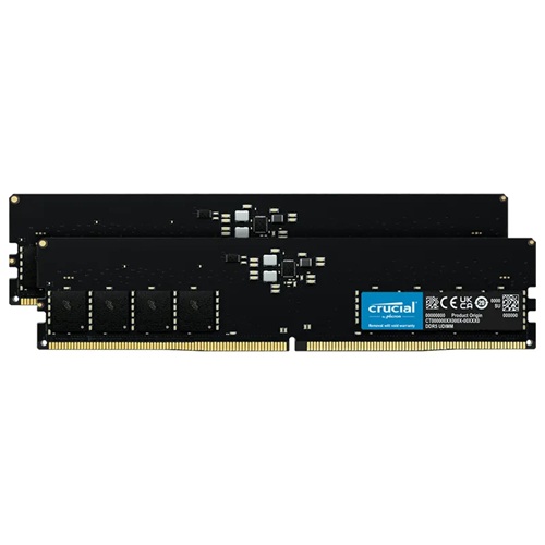 *Limits Apply, contact your AM* Crucial CT2K16G56C46U5, DDR5 UDIMM, Desktop PC Memory, 32GB (2x16GB), 5600MHz, CL46, 1.1V, Limited lifetime Warranty