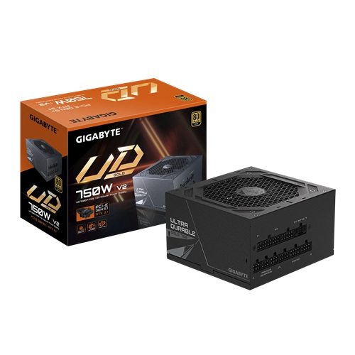 Gigabyte GP-UD750GM PG5 V2, 750 Watt, 80 Plus Gold, Fully Modular, Fan: 120mm, ATX, MTBF: 100,000 Hours, 5 Year Warranty