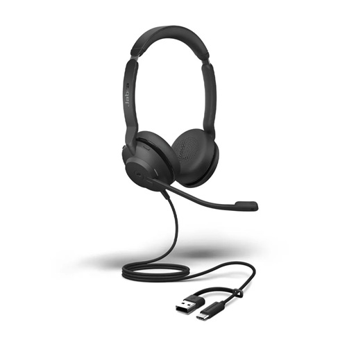 Jabra 23189-999-779, Evolve2 30 SE MS Stereo Headset, 28mm Driver, On-Ear Headband, Lightweight, USB-C/A Connection, Certified for Microsoft Teams, Black, 2 Year Warranty
