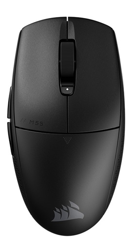 Corsair CH-931F000-AP, M55 Lightweight Wireless Gaming Mouse, Compact Symmetrical Shape, 24K DPI, 300 IPS, 6 Programmable Buttons, 2.4GHz SLIPSTREAM Wireless/Bluetooth Connectivity, Up to 400hrs Battery Life, 2 Year Warranty