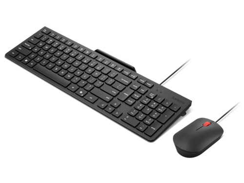 Lenovo 4X31R09827,  Basic USB-A Wired Combo Keyboard And Mouse, Keyboard: 422.3mmx143.9mmx 20.2mm, Mouse: 106.9mmx60.8mmx35.3mm, 2000Dpi, 1 Year Warranty
