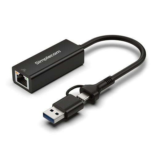 Sim SuperSpeed USB-C and USB-A to Gigabit Ethernet Adapter